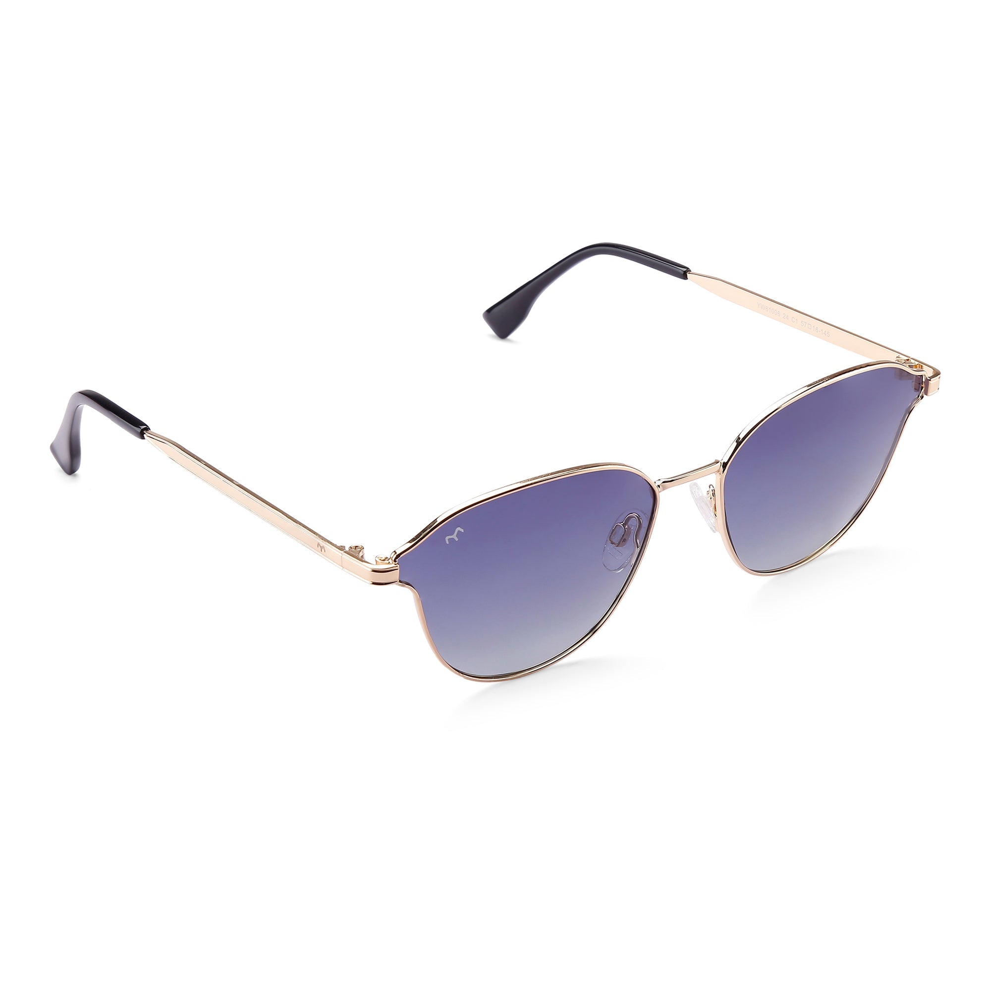 SquareFit - Metal Blue Curve Square Unisex Sunglasses