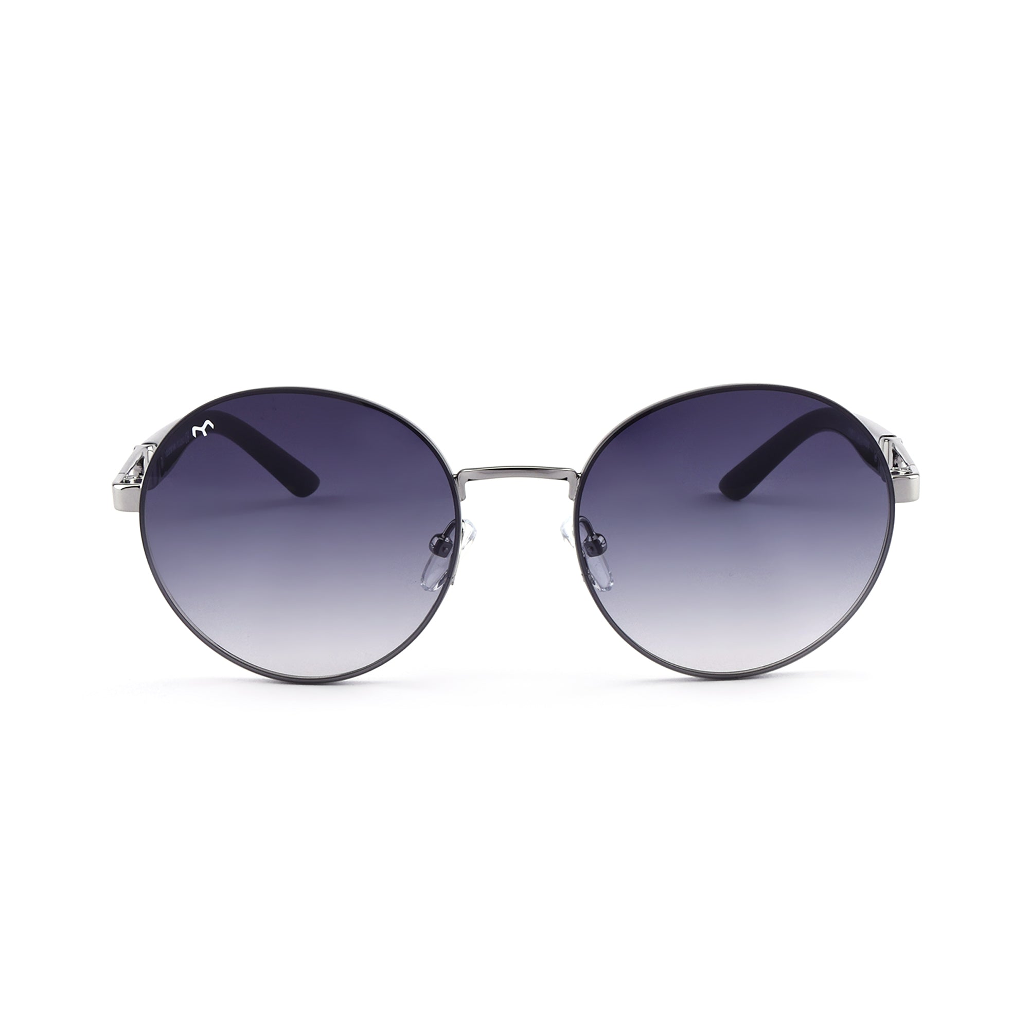 OvalVibe - Blue Metal Oval Sunglasses For Women