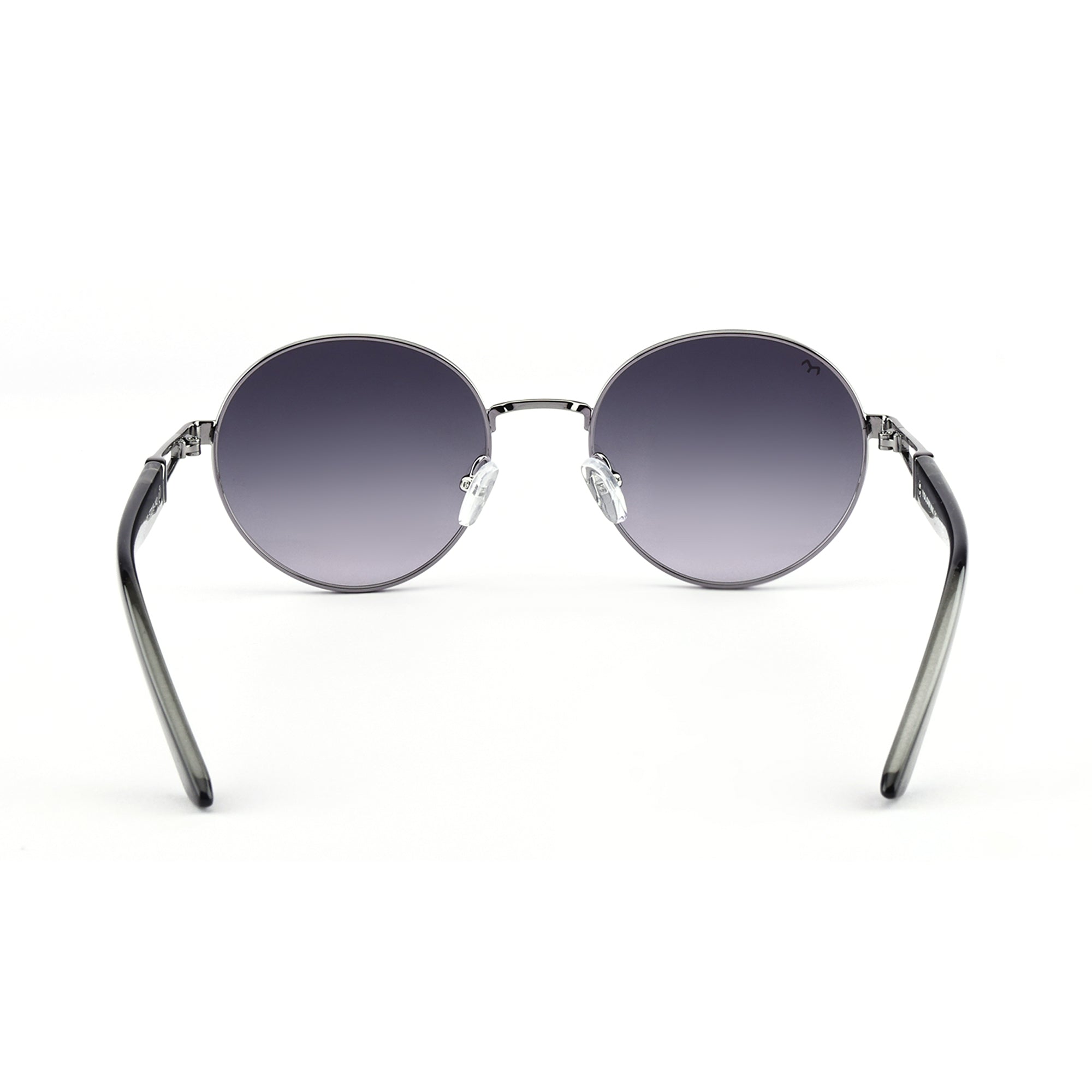 OvalVibe - Grey Metal Oval Sunglasses For Women