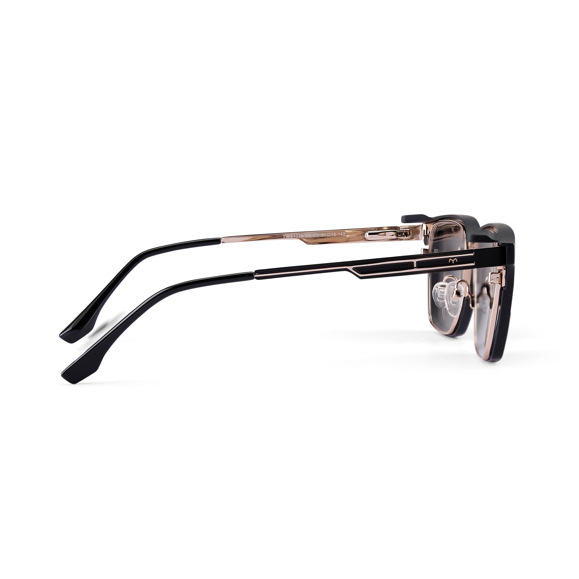 Clarity - Metal Black Square Clip-on Glasses for Men