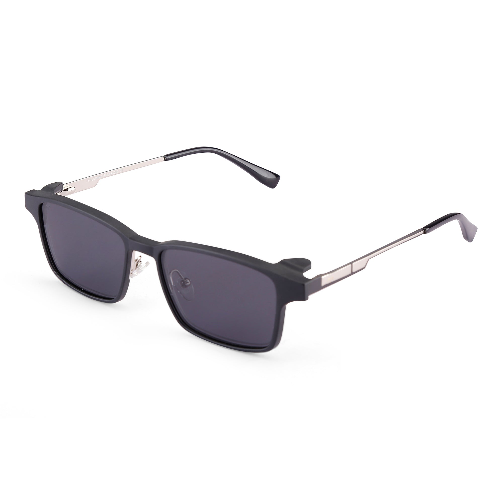 BoxedMen - Metal Black Square Clip-on Glasses for Men