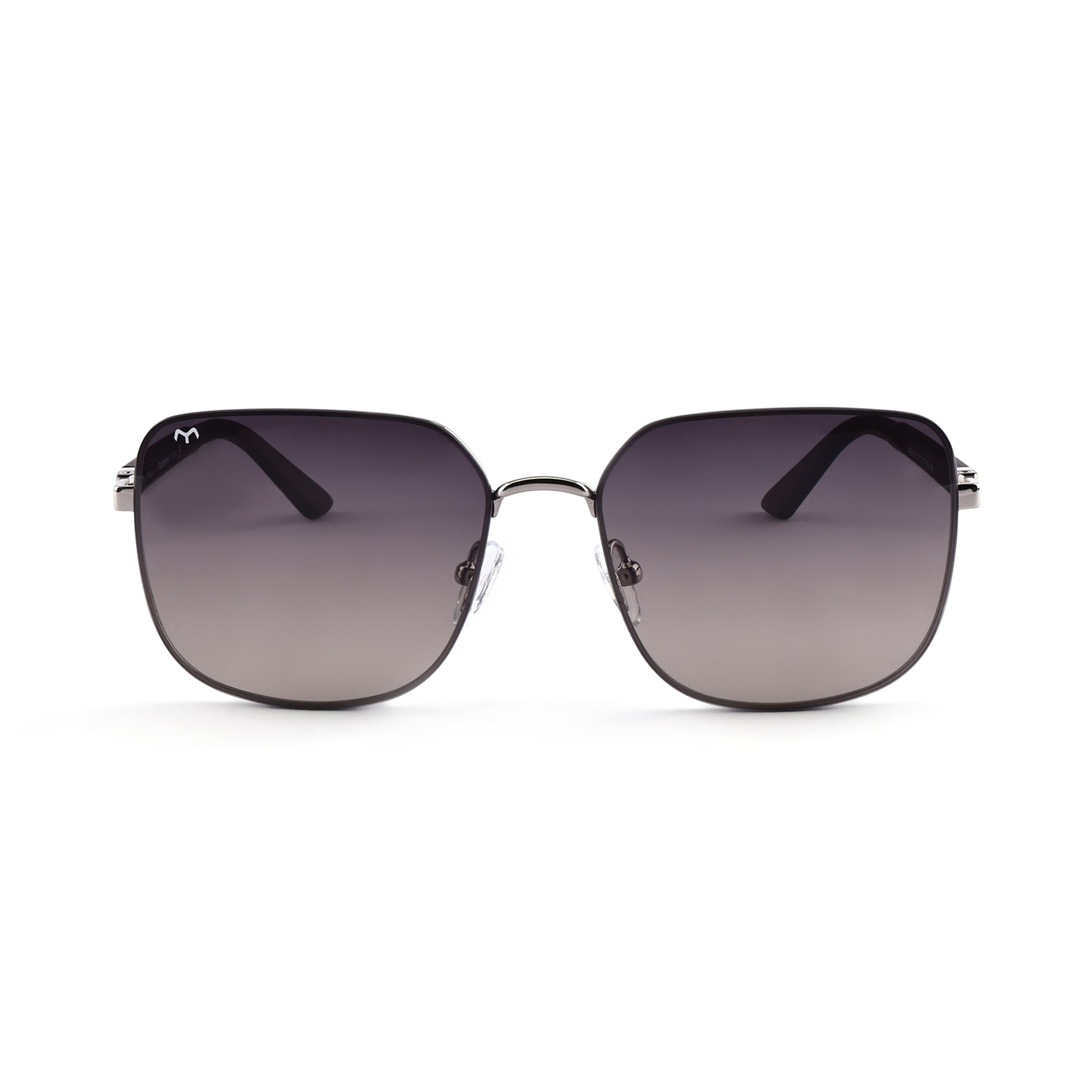 SoftSquare - Grey Square Metal Sunglasses for Women