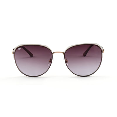 SixSense - Grey Metal Hexagon Sunglasses for Women