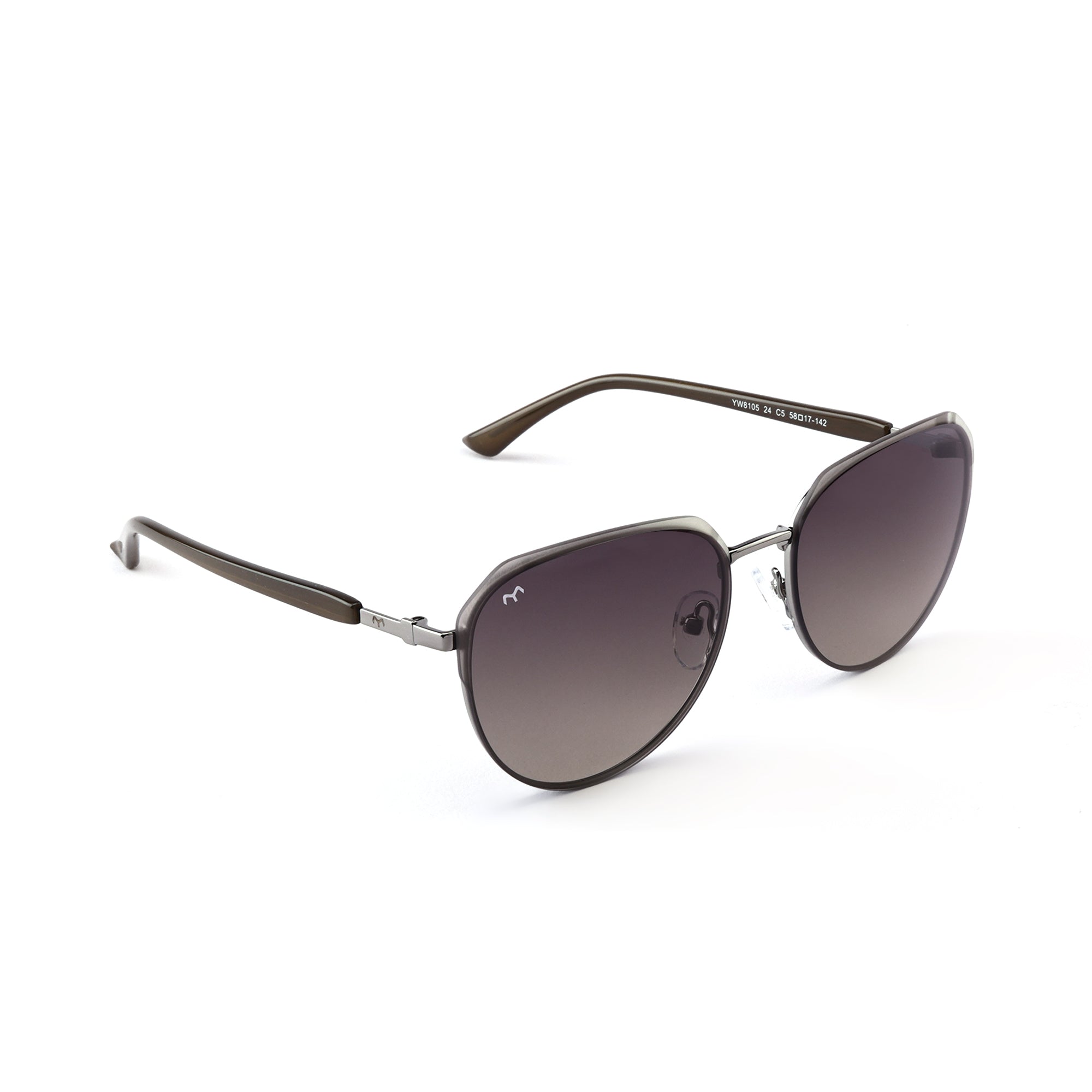 SixSense - Green Metal Hexagon Sunglasses for Women