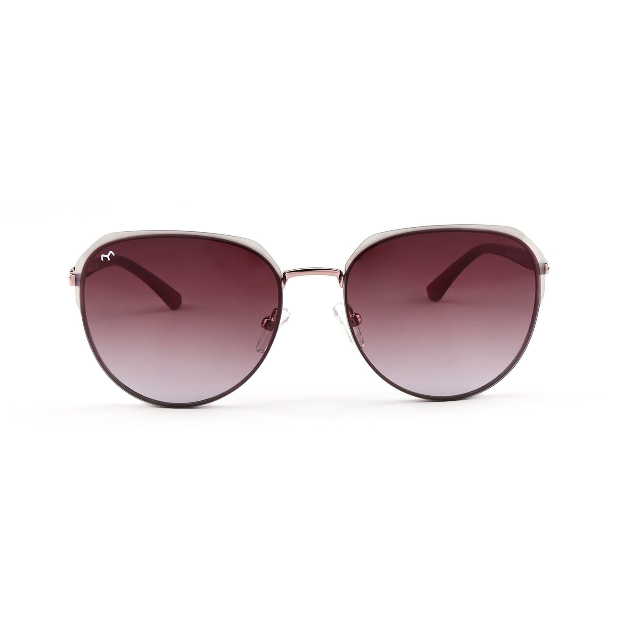 SixSense - Wine Metal Hexagon Sunglasses for Women