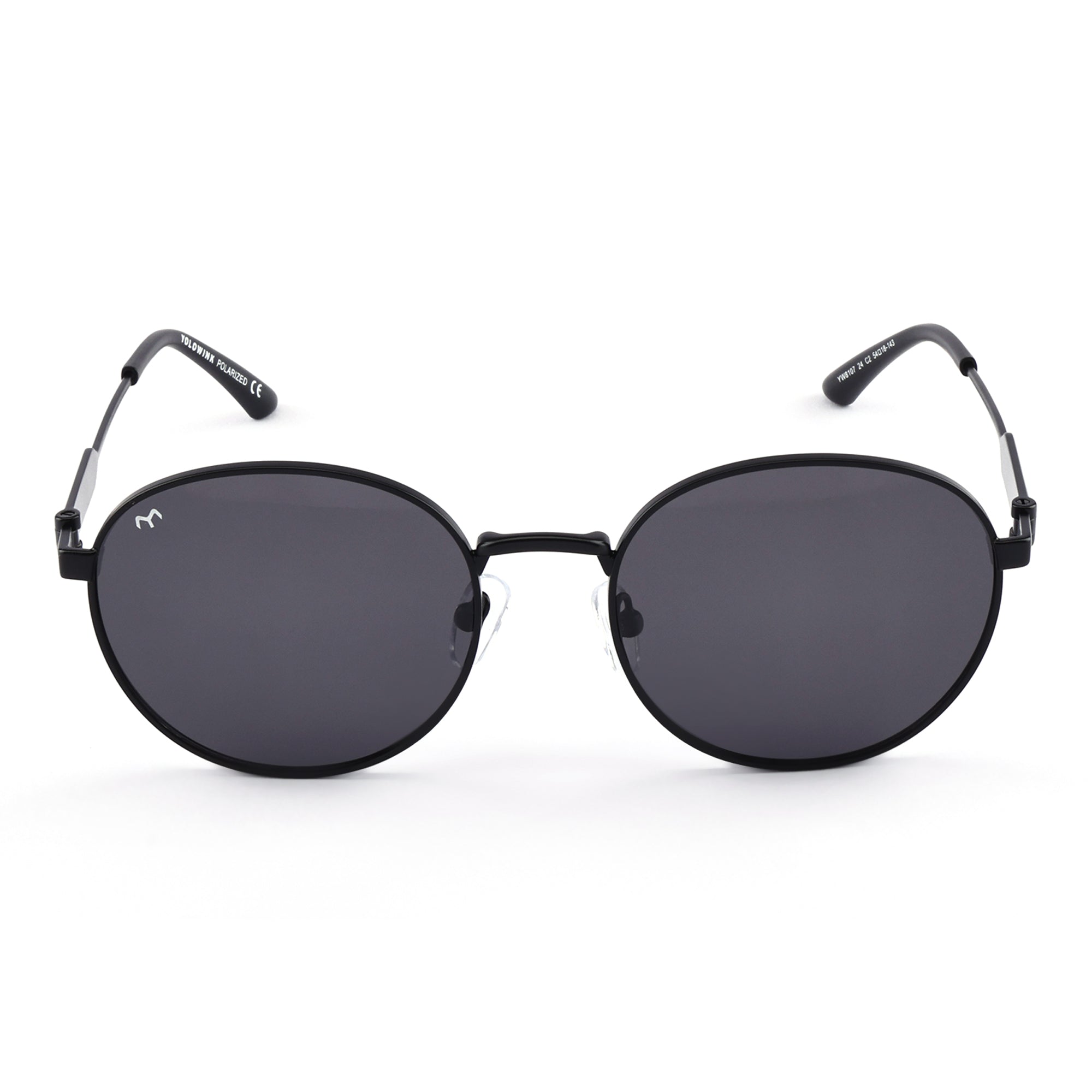 OvaLux - Black Metal Oval Sunglasses For Women