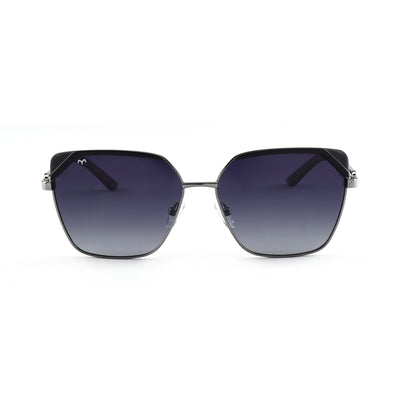 HexaTrend - Blue Metal Hexagon Polarized Sunglasses for Women