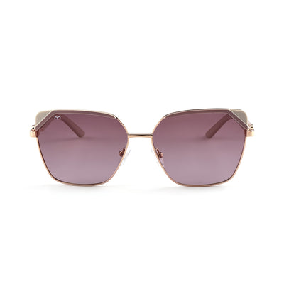 HexaTrend - Pink Metal Hexagon Polarized Sunglasses for Women