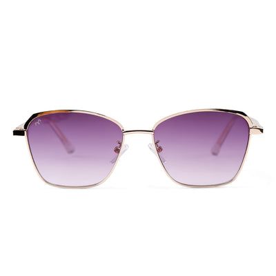 RectaCut - Metal Purple Rectangle Sunglasses for Women